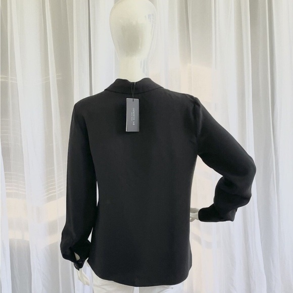 Lafayette 148 Carita Blouse Silk Black Size Small - Picture 3 of 7